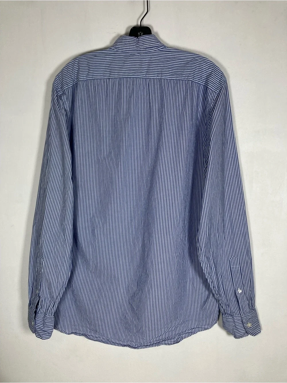 J.Crew Flex Washed Classic Fit Blue White Striped Shirt Men's Size M Office